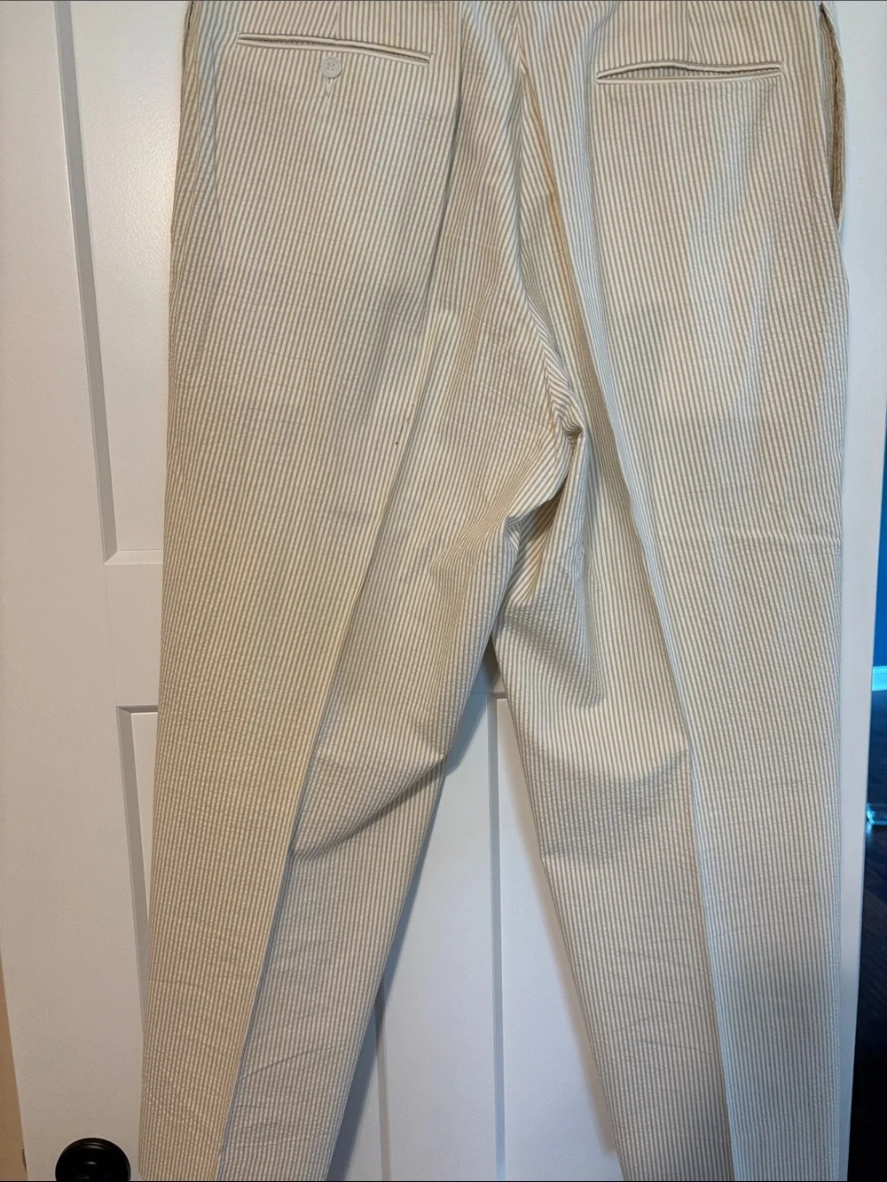 Jos. A. Bank Cream Seersucker Dress Pants